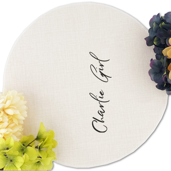 Custom Design - Round Linen Placemats - Front (w flowers)