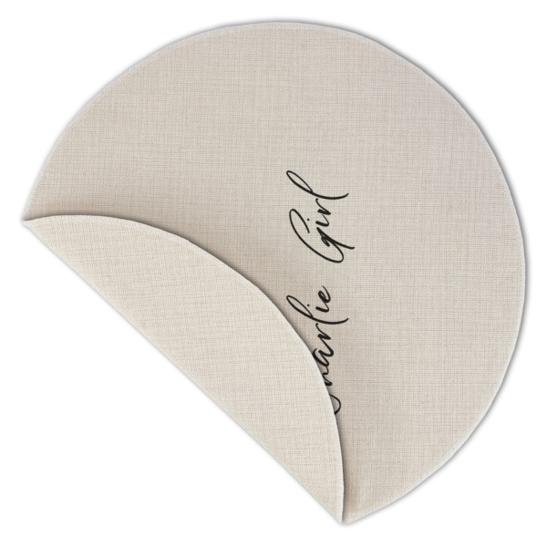 Custom Design - Round Linen Placemats - Front (folded corner double sided)