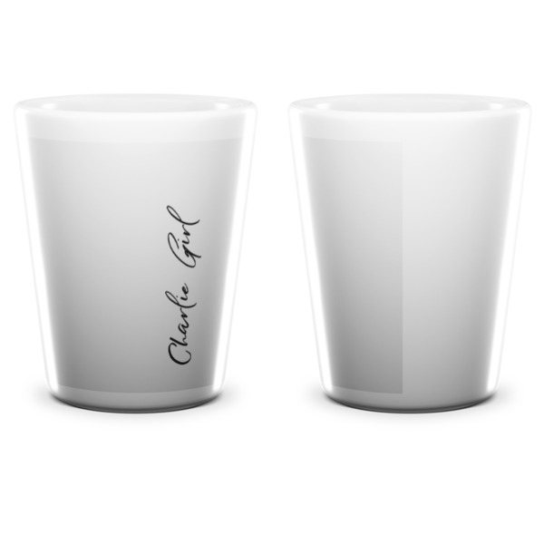 Custom Design - Ceramic Shot Glass - White - Front & Back