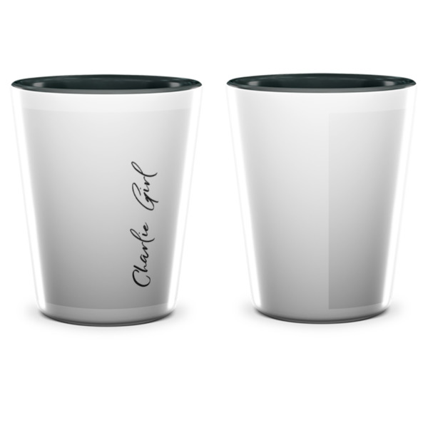 Custom Design - Ceramic Shot Glass - Two Tone - Front & Back