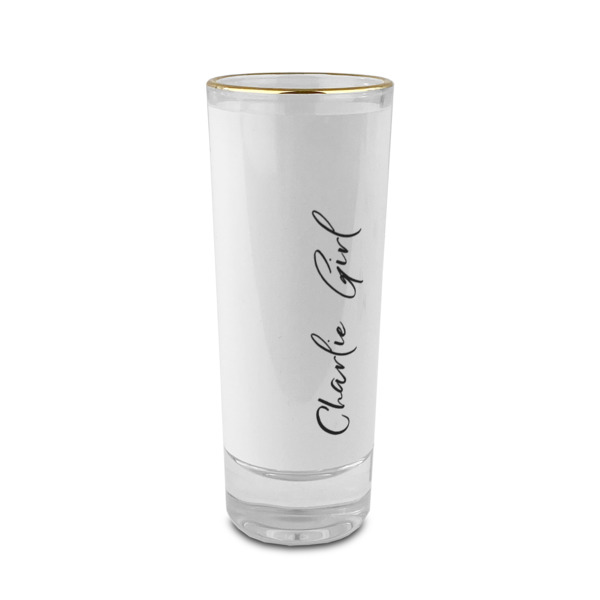 Custom Design Your Own 2 oz Shot Glass - Glass with Gold Rim
