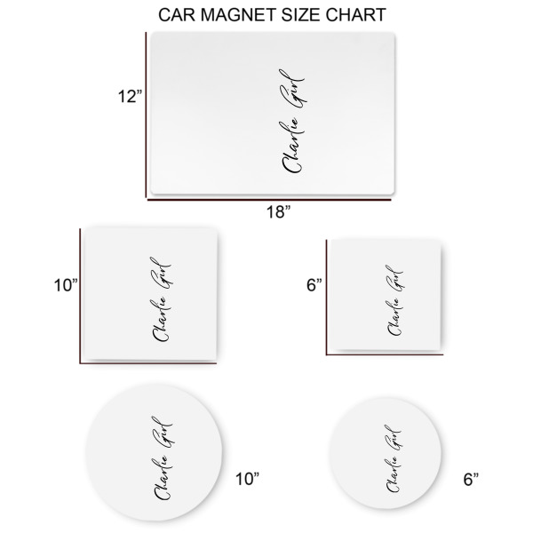 Custom Design - Car Magnets - SIZE CHART
