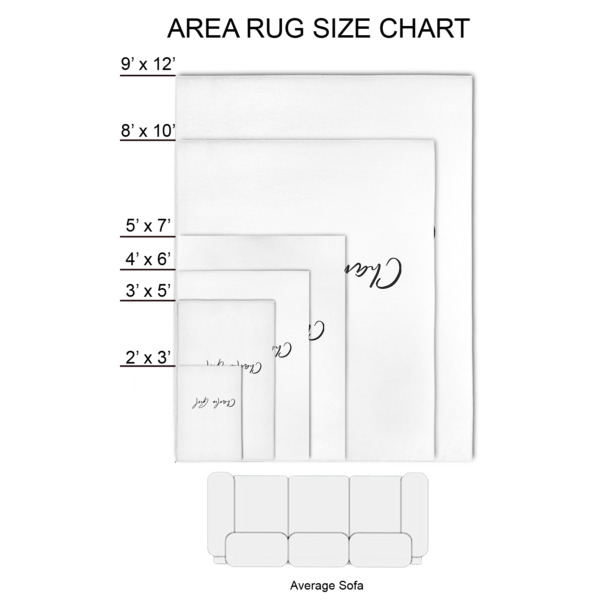 Custom Design - 2'x3' Indoor Area Rugs - Size Chart