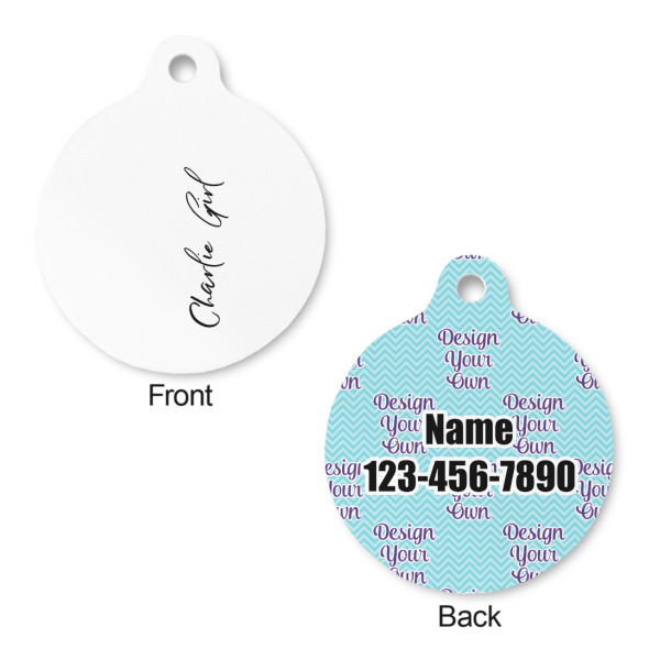 Custom Design - Round Pet ID Tag - Large - Front & Back View