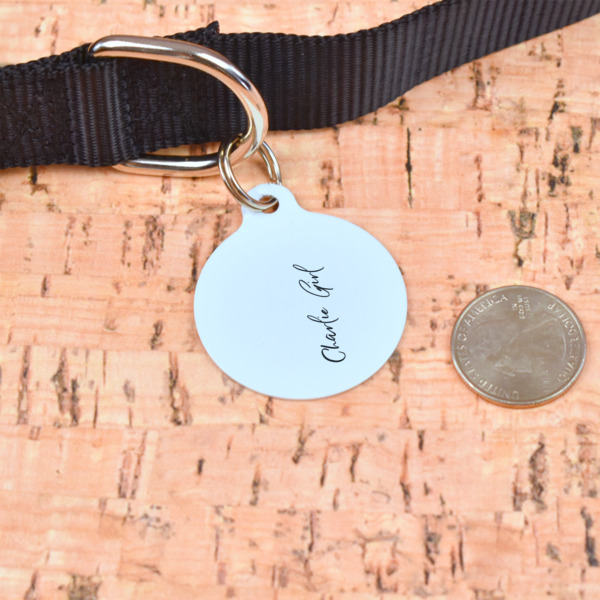 Custom Design - Round Pet ID Tag - Large - In Context