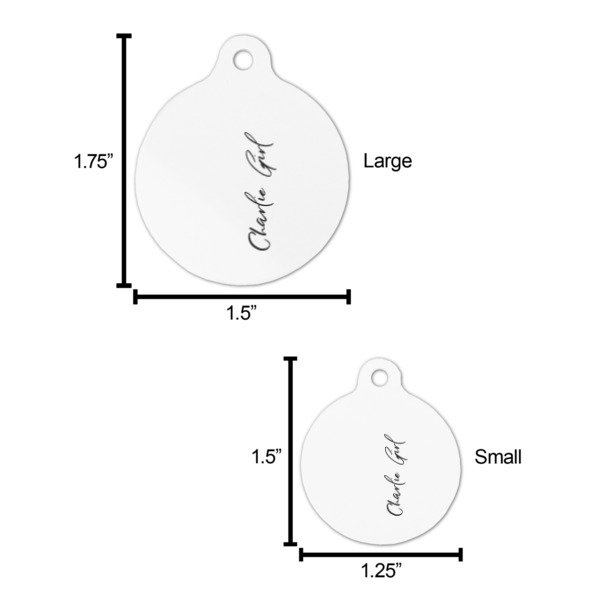 Custom Design - Round Pet ID Tag - Comparison Scale
