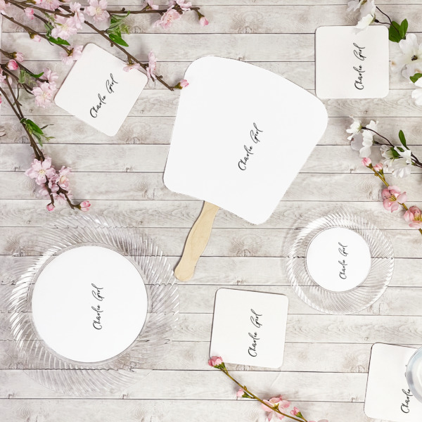 Custom Design - Party Supplies Combination Image - All items - Plates, Coasters, Fans