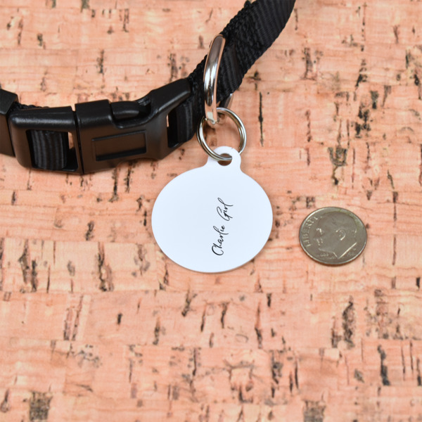 Custom Design - Round Pet ID Tag - Small - In Context