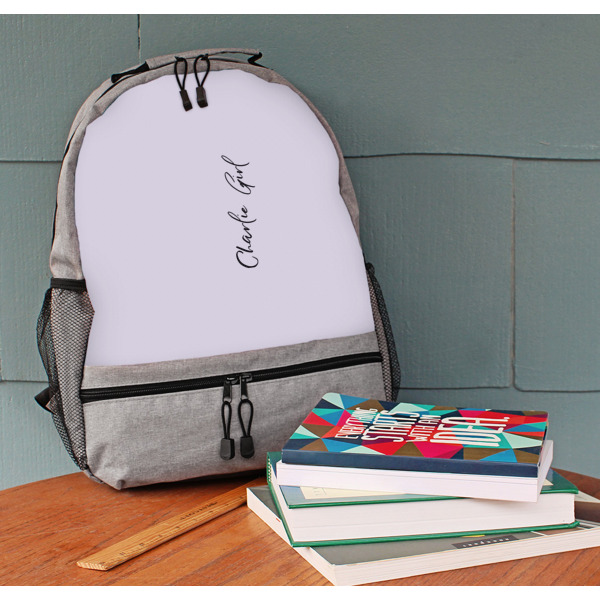 Custom Design - Large Backpack - Gray - On Desk