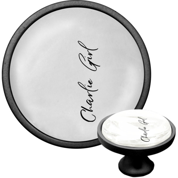 Custom Design - Black Custom Cabinet Knob (Front and Side)