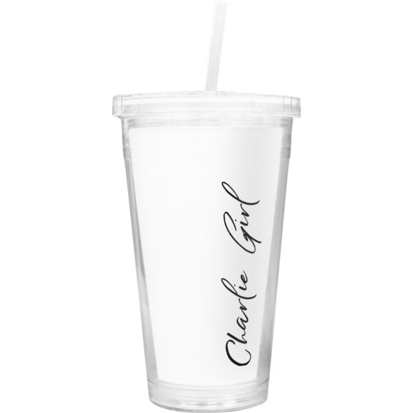 Custom Design Your Own Double Wall Tumbler with Straw