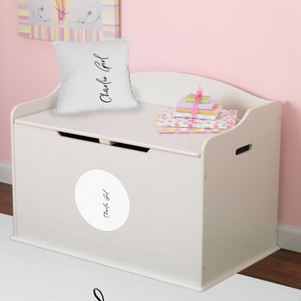 Custom Design - Round Wall Decal on Toy Chest