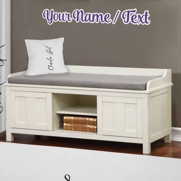 Custom Design - Wall Name Decal Above Storage bench