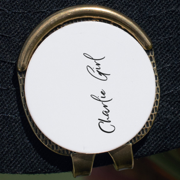 Custom Design - Golf Ball Marker Hat Clip - Gold - Close Up