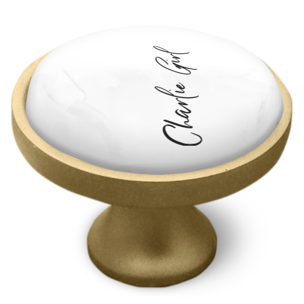 Custom Design - Cabinet Knob - Gold - Side