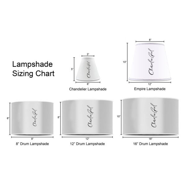 Custom Design - Lampshade Sizing Chart