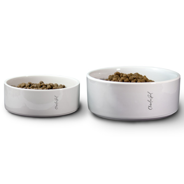 Custom Design - Ceramic Dog Bowls - Size Comparison