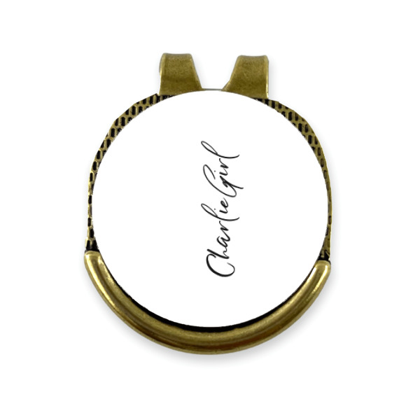 Custom Design - Golf Ball Marker Hat Clip Gold - Front