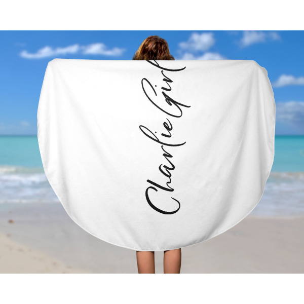 Custom Design - Round Beach Towel - In Use