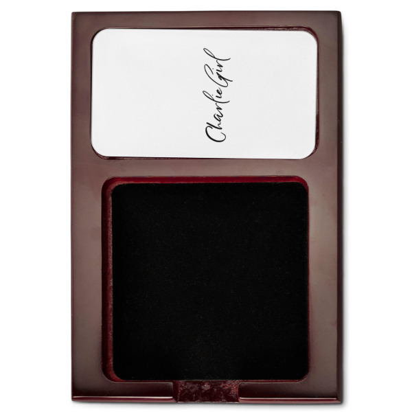 Custom Design - Red Mahogany Sticky Note Holder - Flat