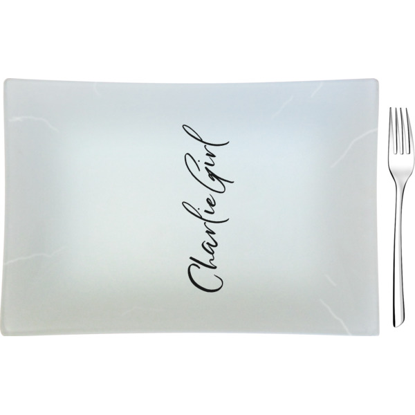 Custom Design Your Own Rectangular Glass Appetizer / Dessert Plate