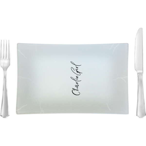 Custom Design Your Own Rectangular Glass Lunch / Dinner Plate