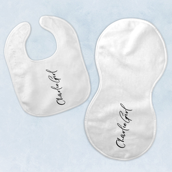 Custom Design Your Own Baby Bib & Burp Set