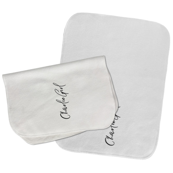 Custom Design - Two Rectangle Burp Cloths - Open & Folded
