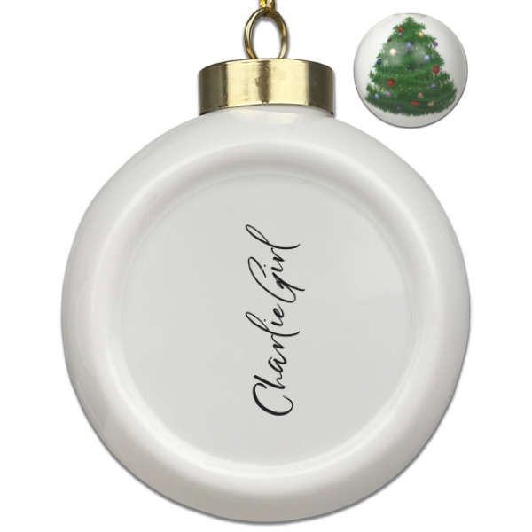 Custom Design Your Own Ceramic Ball Ornament - Christmas Tree