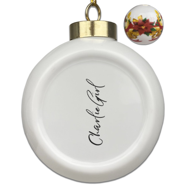 Custom Design Your Own Ceramic Ball Ornaments - Poinsettia Garland