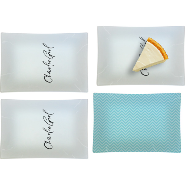 Custom Design - Set of Rectangular Appetizer / Dessert Plates