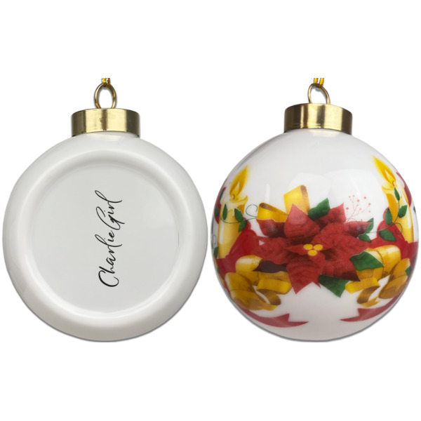 Custom Design - Ceramic Christmas Ornament - Poinsettias (APPROVAL)