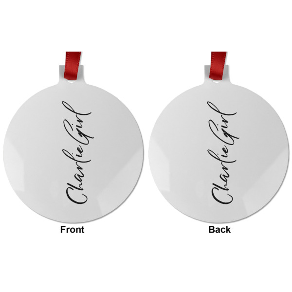 Custom Design - Metal Ball Ornament - Front and Back