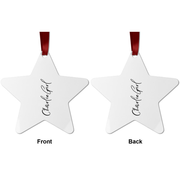 Custom Design - Metal Star Ornament - Front and Back