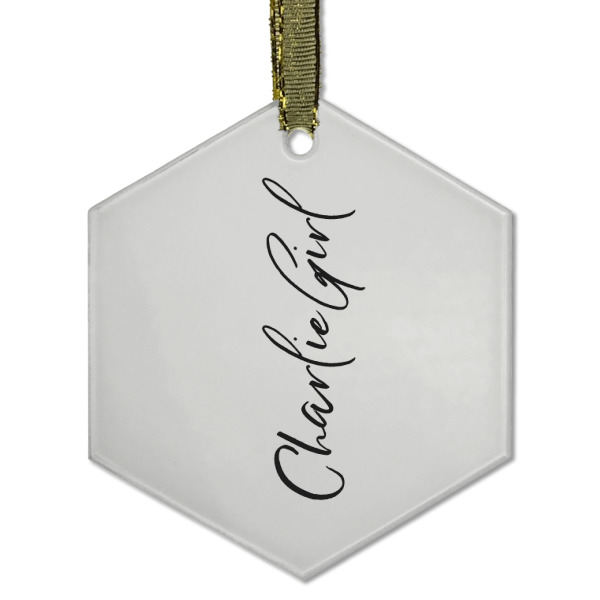 Custom Design - Frosted Glass Ornament - Hexagon