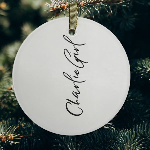 Custom Design - Frosted Glass Ornament - Round (Lifestyle)