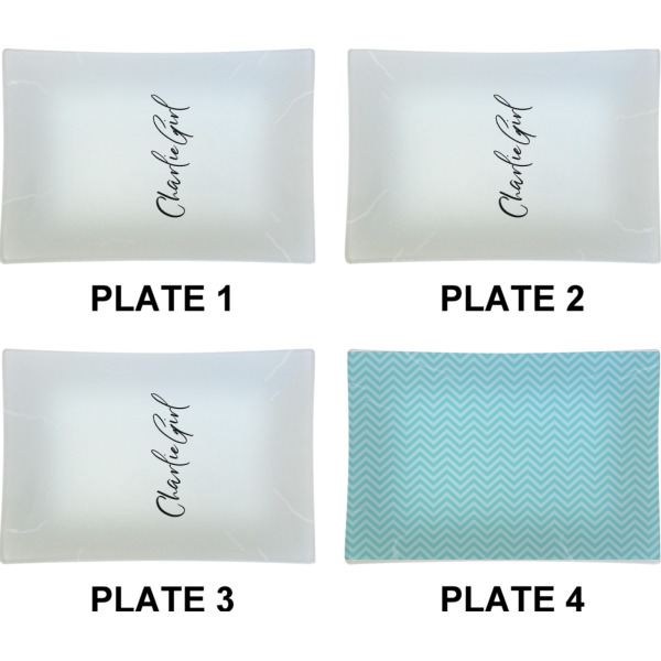 Custom Design - Set of Rectangular Appetizer / Dessert Plates (Approval)