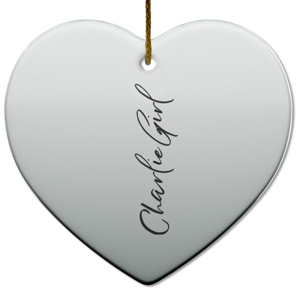Custom Design - Ceramic Flat Ornament - Heart (Front)