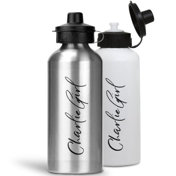 Custom Design - Aluminum Water Bottles - MAIN (white &silver)