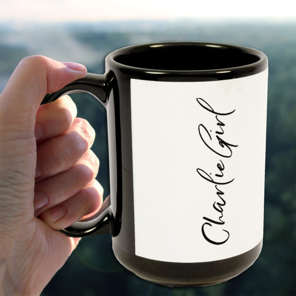 Custom Design - 15oz. Black Mug - Lifestyle