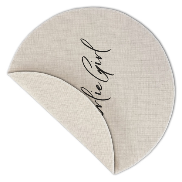 Custom Design - Round Linen Placemats - Front (folded corner double sided)