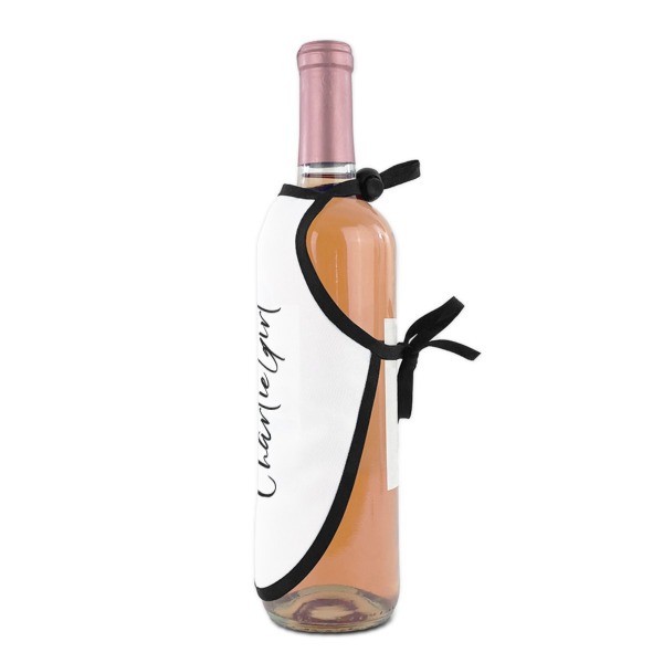 Custom Design - Wine Bottle Apron - DETAIL WITH CLIP ON NECK