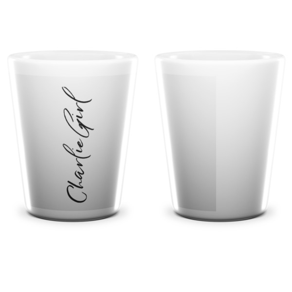 Custom Design - Ceramic Shot Glass - White - Front & Back