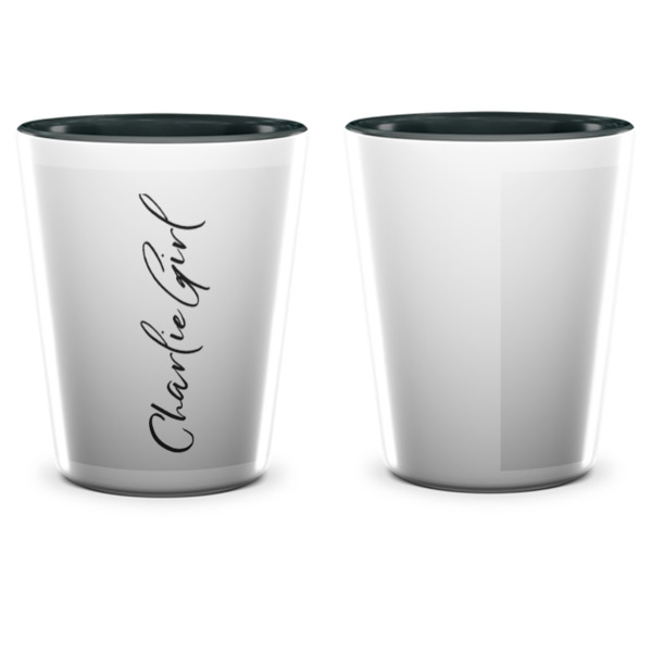Custom Design - Ceramic Shot Glass - Two Tone - Front & Back