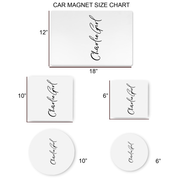Custom Design - Car Magnets - SIZE CHART