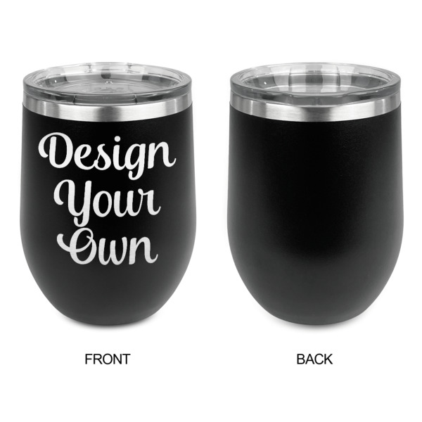 Custom Design - Stainless Wine Tumblers - Black - Single Sided - Approval