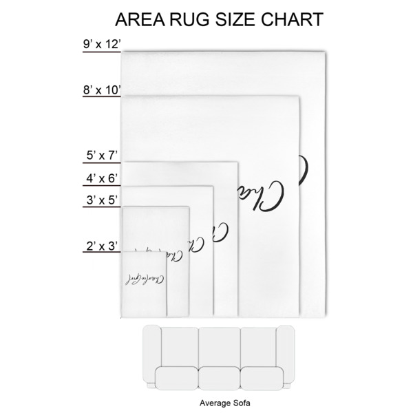 Custom Design - 2'x3' Indoor Area Rugs - Size Chart