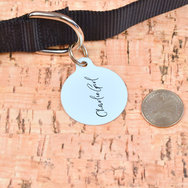 Custom Design - Round Pet ID Tag - Large - In Context