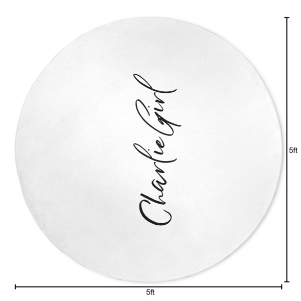 Custom Design - Round 5ft Indoor Rug - Dimensions