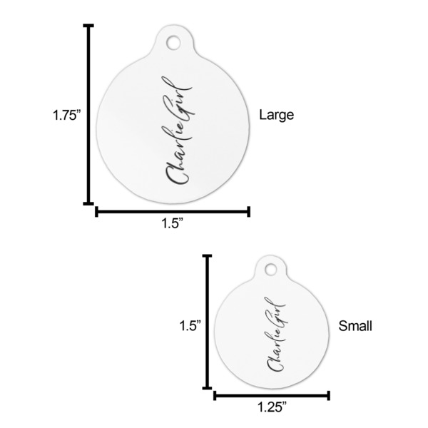 Custom Design - Round Pet ID Tag - Comparison Scale